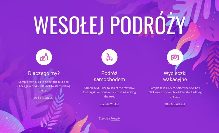 Wesołej podróży Kreator witryn internetowych HTML