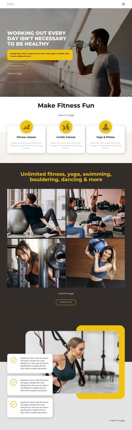 Responsive Web Template For Book Your Workout