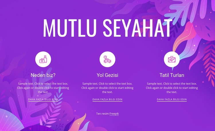 Mutlu seyahat Web sitesi tasarımı