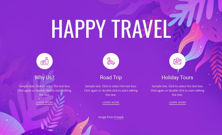 Happy travel Web Page Design