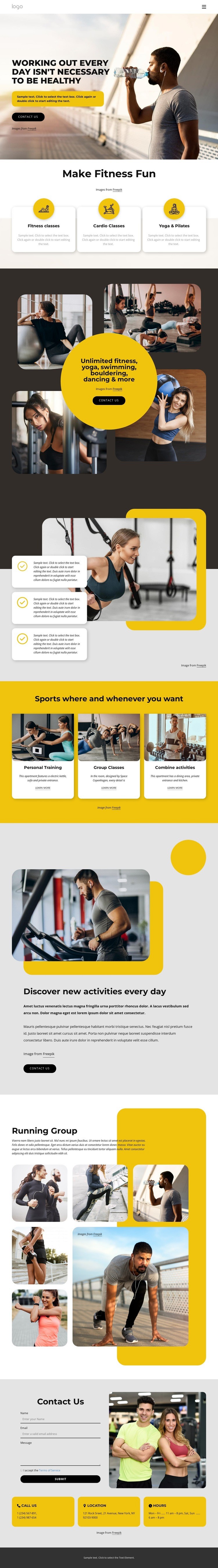 Book your workout Webflow Template Alternative