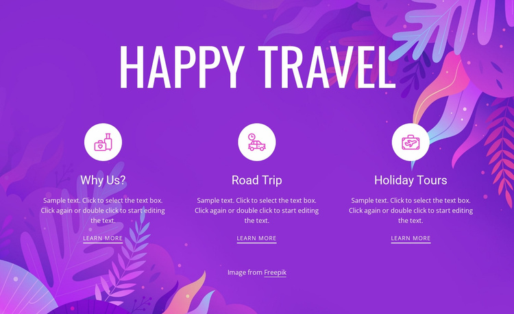 Happy travel Landing Page