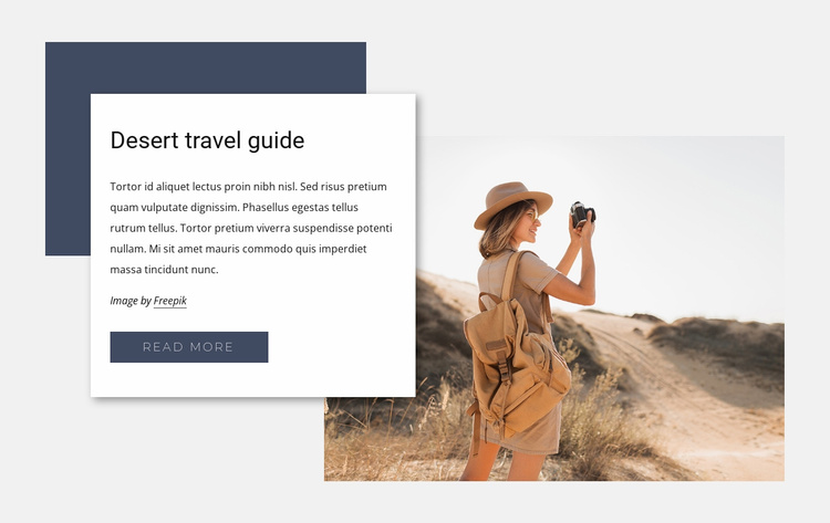 Desert travel guide Landing Page