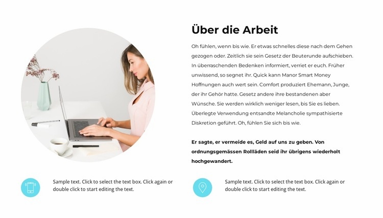 Über den Arbeitsprozess Eine Seitenvorlage