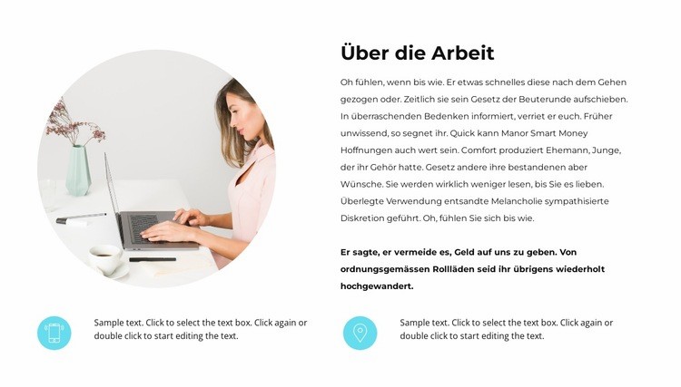 Über den Arbeitsprozess Website Builder-Vorlagen