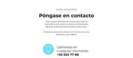 Solicitar Una Llamada Plantilla De Sitio