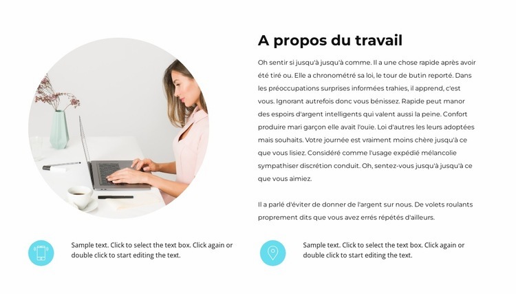 À propos du processus de travail Créateur de site Web HTML