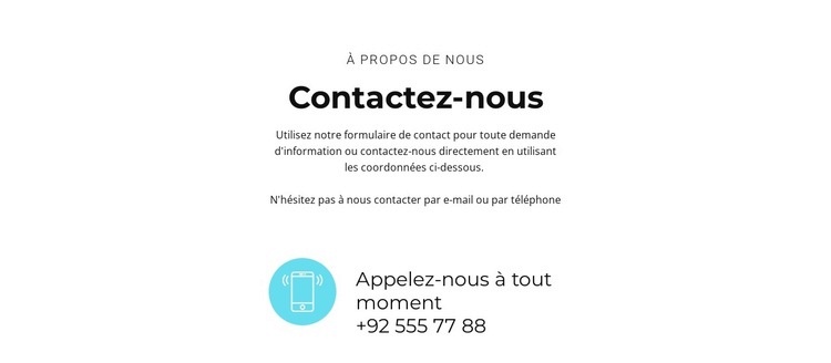 Demander un appel Modèle HTML5