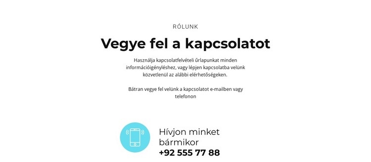 Kérjen hívást Weboldal sablon