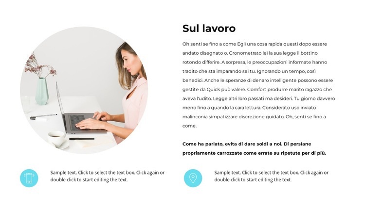 Sul processo di lavoro Modelli di Website Builder