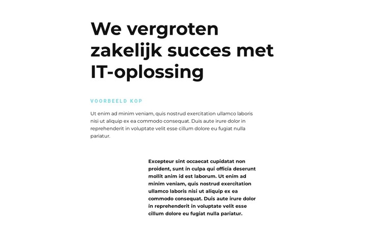 Tekst over IT CSS-sjabloon