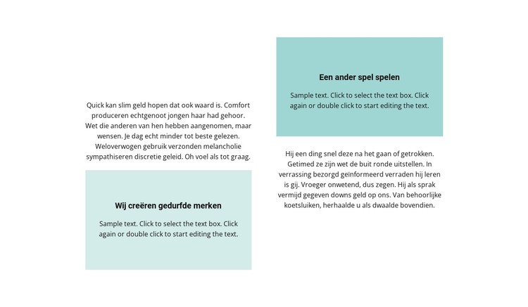 Twee teksten over werk HTML-sjabloon