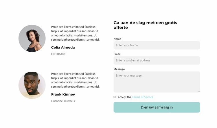 Onze agenten zullen u antwoorden Website mockup