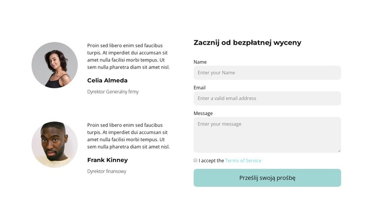 Nasi agenci Ci odpowiedzą Szablon HTML