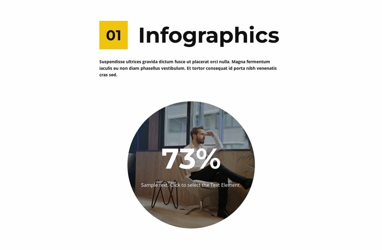 Infographics in counter Website Mockup