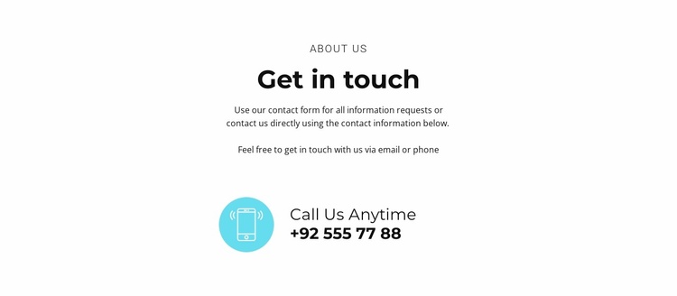 Request a call Landing Page
