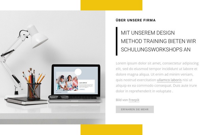 Wir bieten Schulungsworkshops an HTML Website Builder