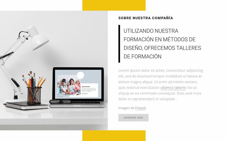 Ofrecemos talleres de formación Plantillas de creación de sitios web