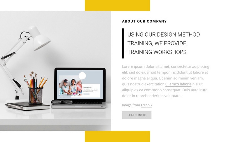 We provide training workshops Homepage Design