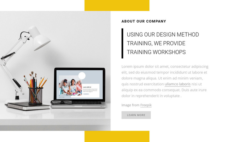 We provide training workshops HTML Template