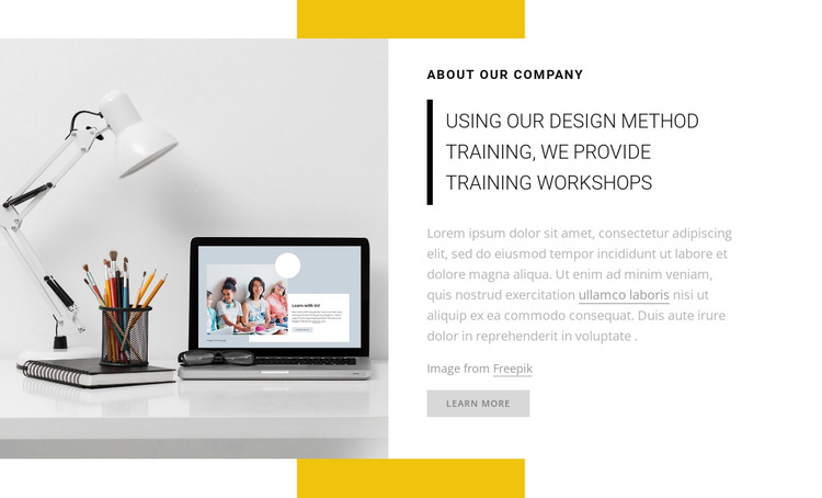 We provide training workshops HTML5 Template
