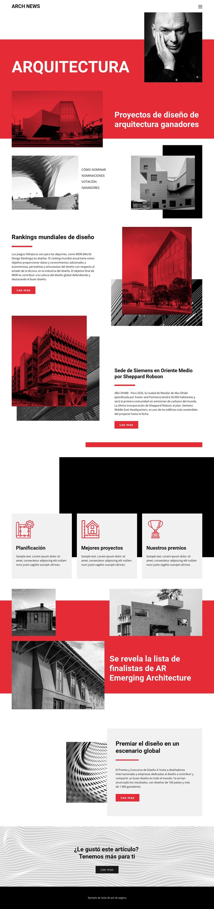 Diseño en arquitectura Diseño de páginas web