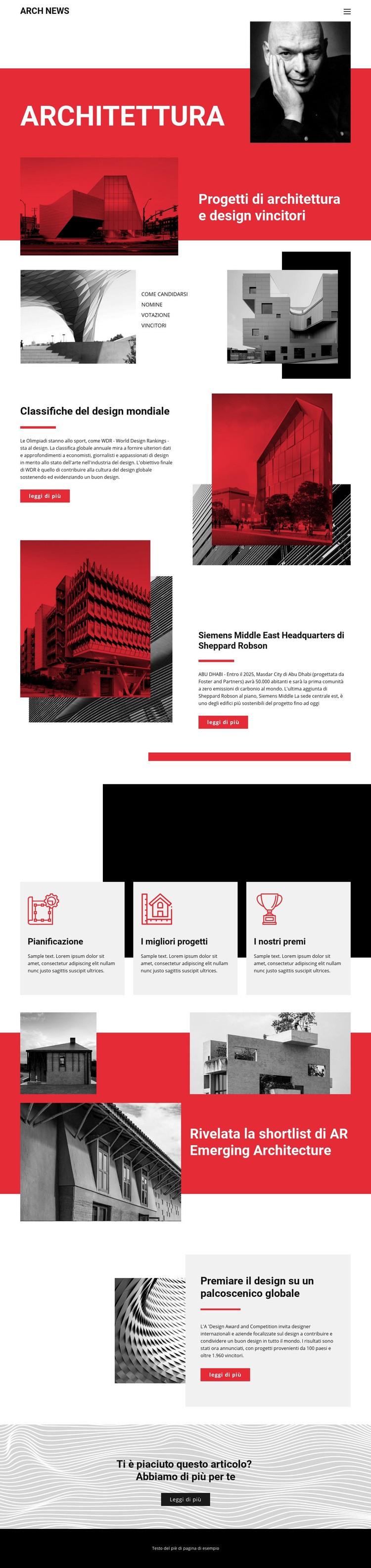 Design in architettura Modelli di Website Builder