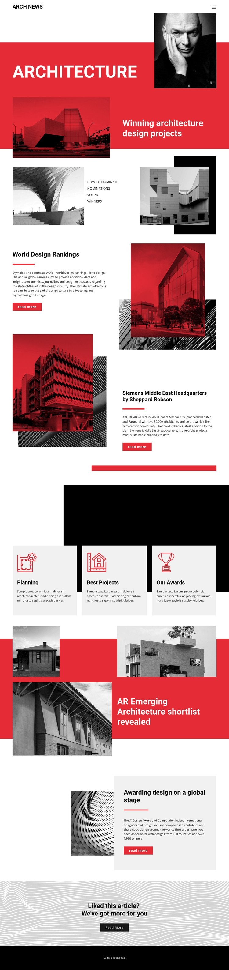 Design in architecture One Page Template