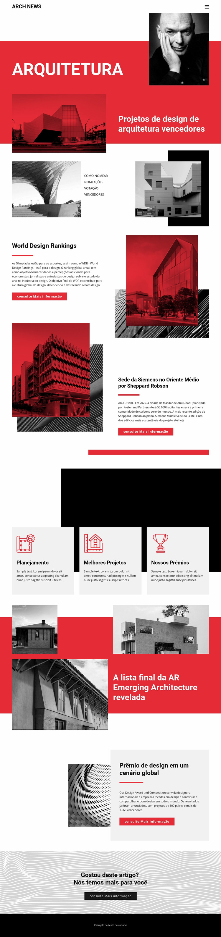 Design em arquitetura Template Joomla