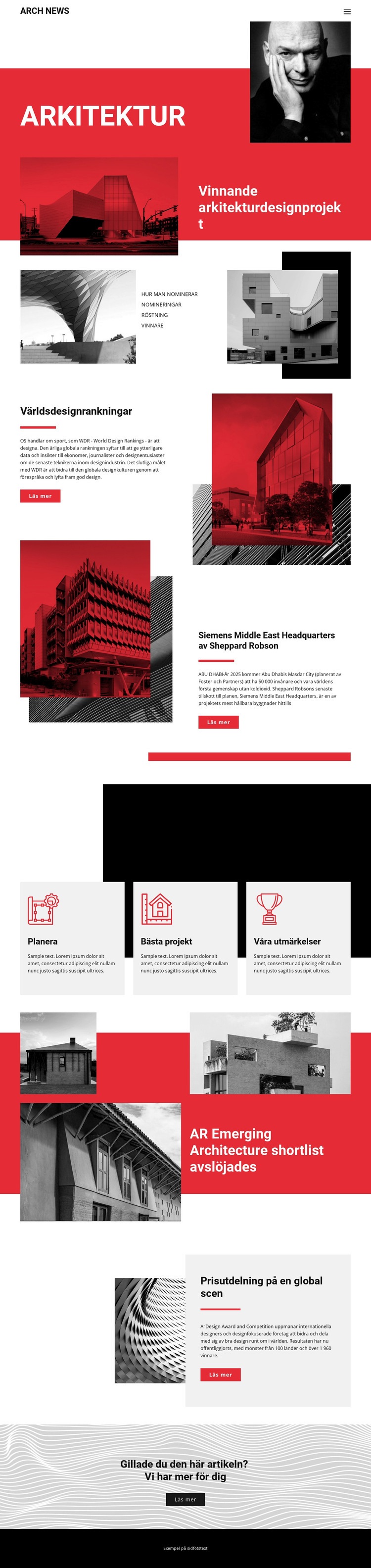 Design inom arkitektur WordPress -tema