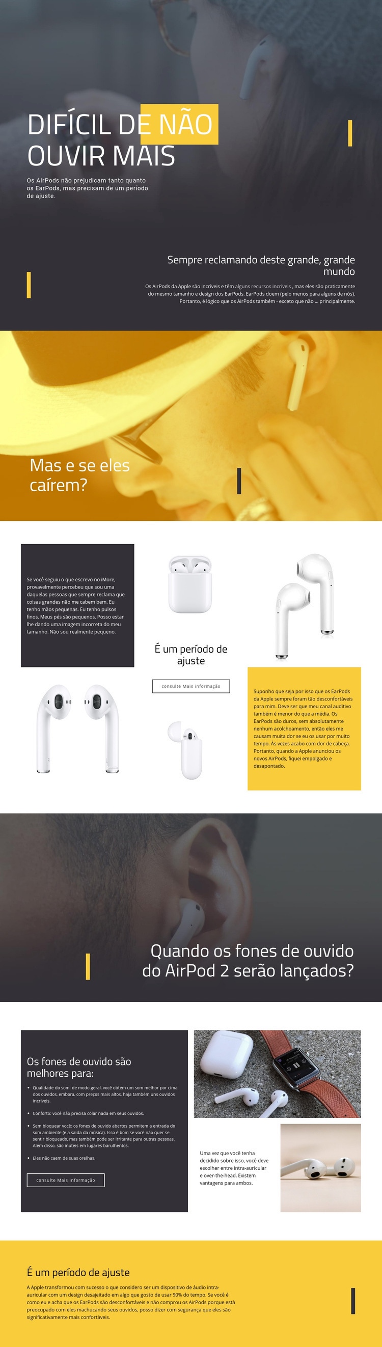 Melhores fones de ouvido Design do site