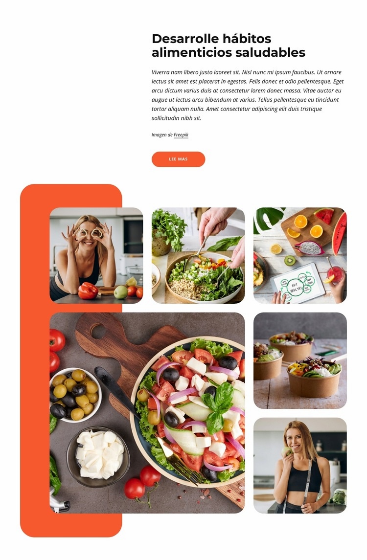 Pautas para una alimentación saludable Diseño de páginas web