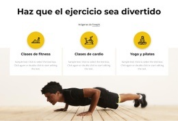 Clases De Fitness Y Cardio -Maqueta De Sitio Web Lista Para Usar