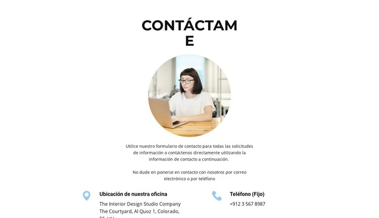 Para comunicarse Página de destino