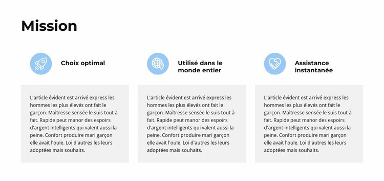 La mission principale Modèle HTML5