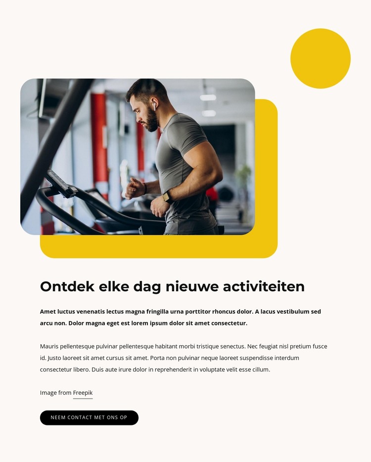 Ontdek elke dag nieuwe activiteiten HTML-sjabloon