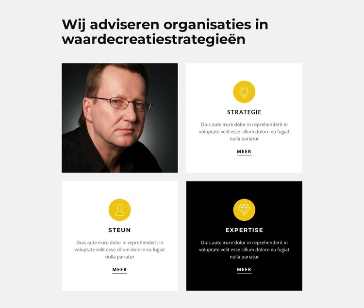 Strategieën en resultaten Website mockup