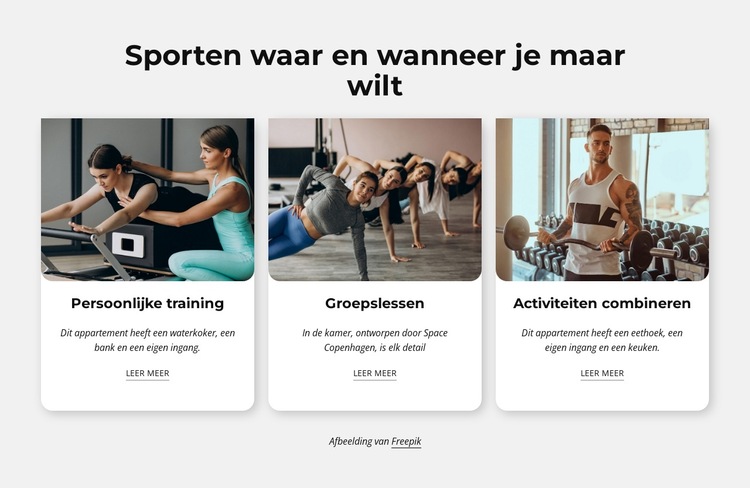 Activiteiten combineren Website sjabloon