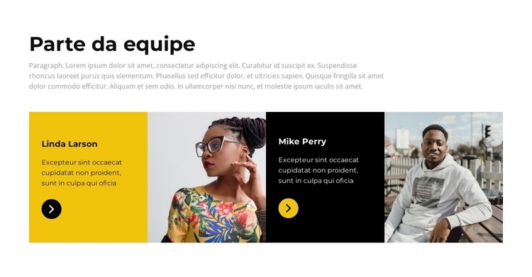 Parte da equipe Landing Page