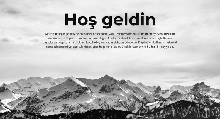 Hoş Geldiniz bölümü HTML Şablonu