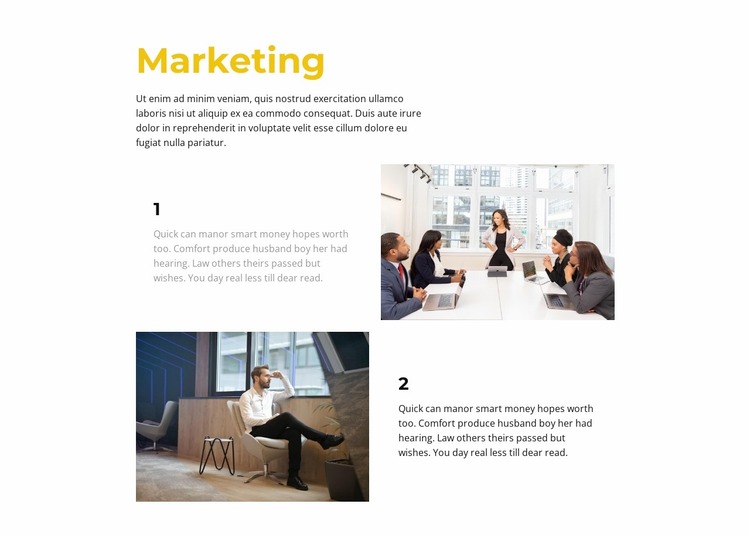 Marketing direction Website Mockup