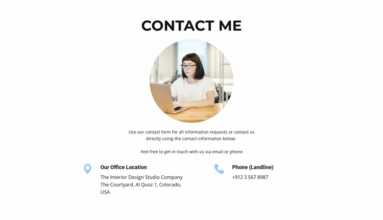 For communication Landing Page