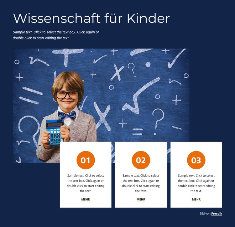 Lustige Wissenschaft für Kinder HTML5-Vorlage