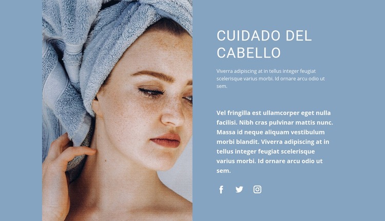Cuidado del cabello en casa Maqueta de sitio web