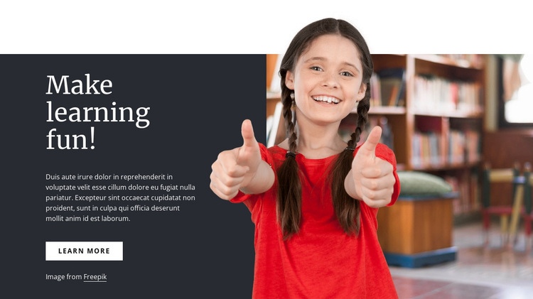Make learning fun Homepage Design