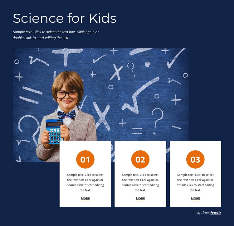 Fun science for kids Homepage Design