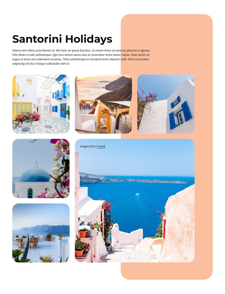 ‎All inclusive holidays in Santorini One Page Template