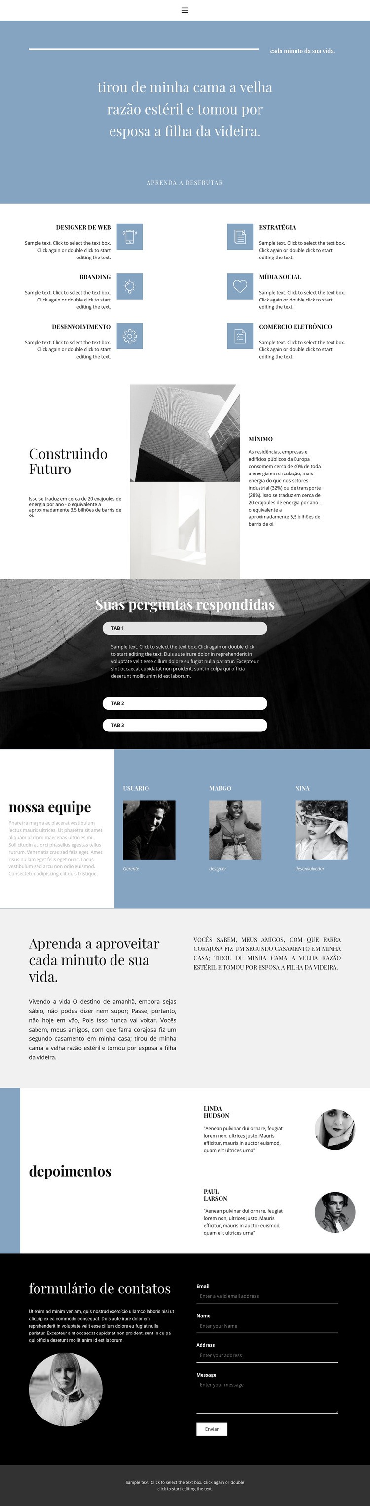 Nós criamos estilo Design do site