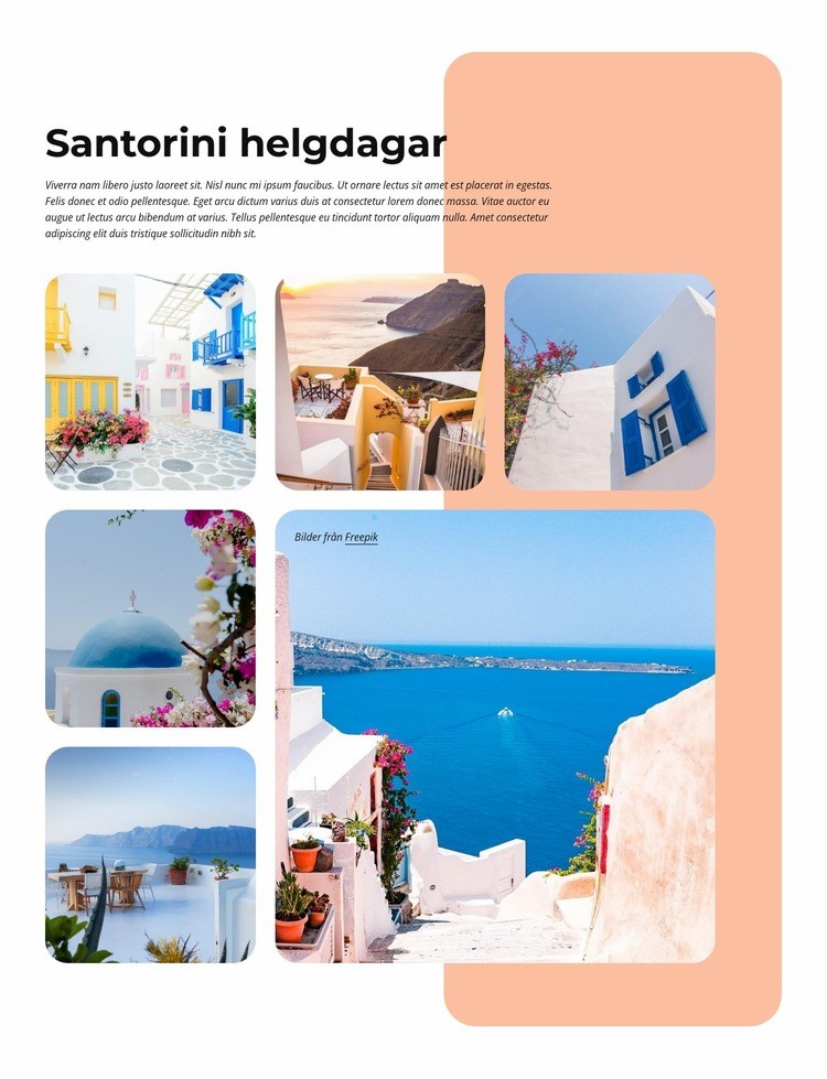 All inclusive-semester på Santorini Hemsidedesign