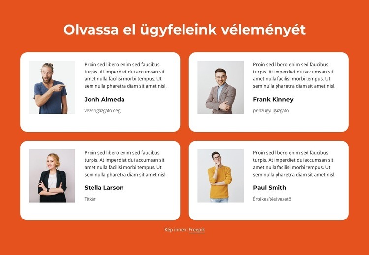 Vásárlói beszámolók 2 oszloppal WordPress Téma